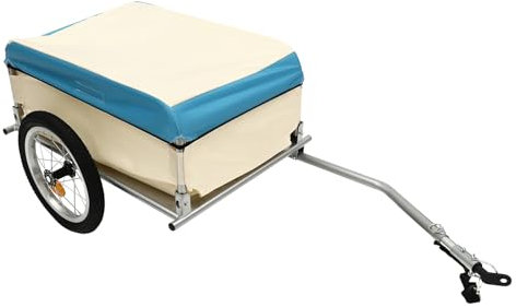 Bicicleta Bicicleta Remolque de Carga de Acero Soporte de Almacenamiento Carro de Rueda para Transporte de Alimentos, Equipo de Campamento, Artículos Deportivos, Juguetes, Alimentos, 135 x 52 x 27 cm