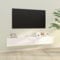 Canditree Ensemble Meubles TV Suspendu, 200 cm Meuble TV Mural avec Rangement, étagère TV Flottante pour Salon (Blanc)