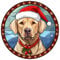 Dog Christmas Baubles Stained Glass Design, Great Tree Decoration, 6cm (Labrador) Other Breeds Available. (Acrylic Bauble, not made from stained glass) Great Secret Santa Gift