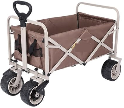 Outdoor-Wagen Outdoor Camping Ausrüstung Warenkorb Klapp Camping Warenkorb Picknick Reise Camp Auto Tragbare Einfache Zugstange Push Campingwagen(Green,A)