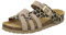 AFS-Schuhe 2122, Leder Pantoletten Damen Sommer Sandalen, flach Fußbett Hausschuhe (41 EU, Leo-braun)