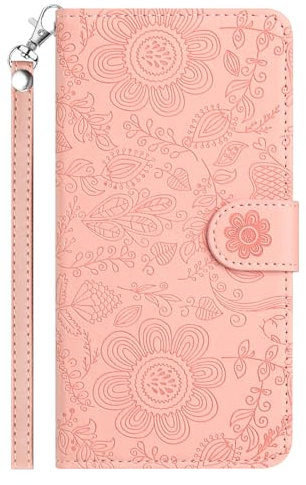 Ucikov Custodia in pelle per Apple iPhone 13 Mini,Fiori Cover per telefono da donna e ragazza, antiurto, protezione flip stand borsa per Apple iPhone 13 Mini,Rosa