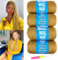 Alaleibaby 4 Roll Brazilian Wool Hair Acrylic Yarn for African Crochet Hair Jumbo Braids Senegalese Twisting Knitting Braids Faux locs Spiral Corkscrews Twist Wraps 70G/Roll