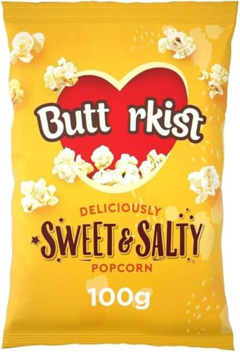 Buttarkist - SWEET & SALTY popcorn 100g - 150 Calories Per Serving - Gluten Free, No Artificial Colours or Flavours, Suitable for Vegetarians (Pack of 4)