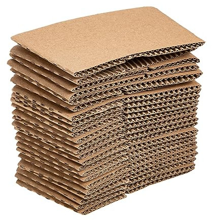 DEARMAMY 50 Fundas Corrugado para Tazas de Café Aislantes Térmicos 90Mm Protección Calor Uso Cafeterías Respetuosas Medio para Bebidas Calientes