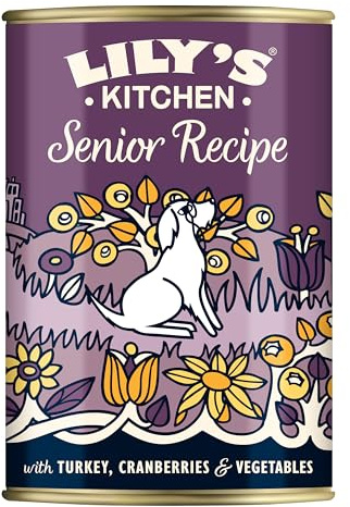 Lily's Kitchen Prodotto con ingredienti naturali Cibo umido per cani Ricetta per cani senior con tacchino 6 x 400 g