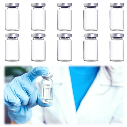 FWORUAIS 5ml Sealed Sample Vial, Clear Bottom Headspace Vial, Laboratory sealed Liquid Sample Storage Vial (10pcs)
