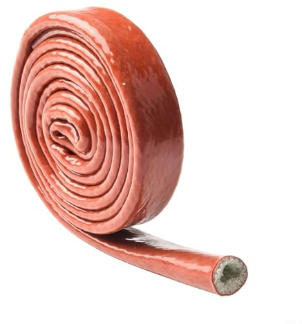 Jotekonoby Hitzebeständige Silikon-Fiberglas-Hülse, Hochtemperatur-Kabelschutz, feuerfeste Schlauchabdeckung, Wärmedämmung, 260 °C, 1,5 m, Rot (10 mm)