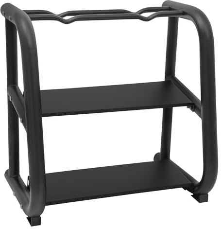 Hantelständer, multifunktionaler Gewichtsständer, Hantel Regal Ständer für Gewichte und Kettlebell, 2 Ebenen Ablage, Stahl Halter für das Home Gym, Aufbewahrung bis 100 kg