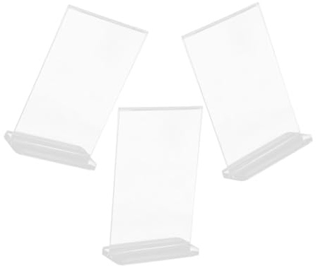 Porte-affiche de 3 en Alliage Double Face Lot, A6 Table | Présentoir Transparent pour Menu et Bureau, Format Compact, Design Simple pour Affichage Comptoir