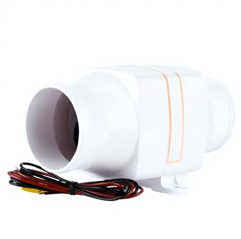 SWyoaFBpu 3 In Ventilation Fan 3 Inch In Line Marine Bilge Air Blower Mute Strong Ventilation Fan For Yacht Boat RV Air Blower Fan(12V)