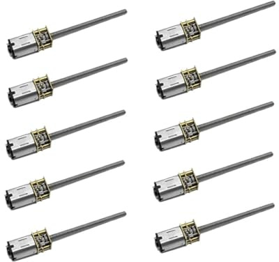 LIUCH Lot de 10 micro-moteurs réducteurs GA12-N20 M4 x 55, 3 V, 6 V, 12 V CC, à filetage plus long, 15/30/100/200/300/500/1000 tr/min(12V,100)