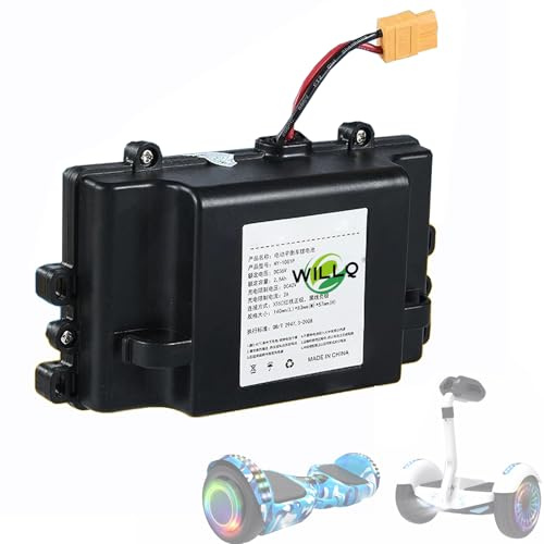 WILLQ Batteria di Ricambio per Hoverboard da 36 Volt 24V/36V 1.5Ah 1.8Ah 2Ah 2.2Ah 2.5Ah 3Ah 4.4Ah 5.6Ah Pacco Batteria al Litio con connettore XT60
