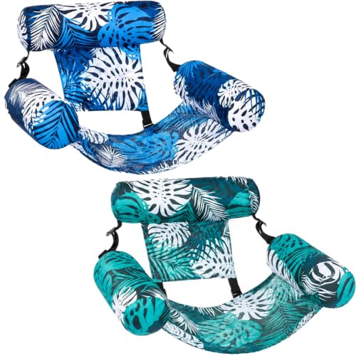 POP lina materassini gonfiabili piscina, 2pcs galleggiante gonfiabile per piscina per adulti, materassini galleggianti, sedili da nuoto, amache acquatiche per giochi d'acqua estivi, feste in spiaggia