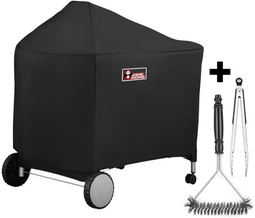 Kingkong 7152 Grill Cover for Weber Performer Charcoal Grills, 22-Inch (Compared to Weber 7152) including Stainless Steel Brush and Tongs