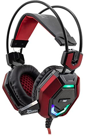 White Shark Tiger Auriculares Gaming Pc con Micrófono, Iluminación LED, 50mm, Diadema, USB + 3,5mm