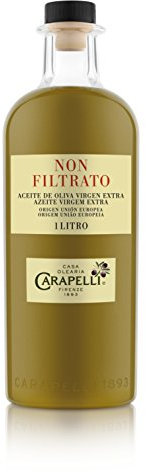 Carapelli Non Filtrato - Aceite de Oliva Virgen Extra sin Filtrar - Botella de Vidrio de 1 L