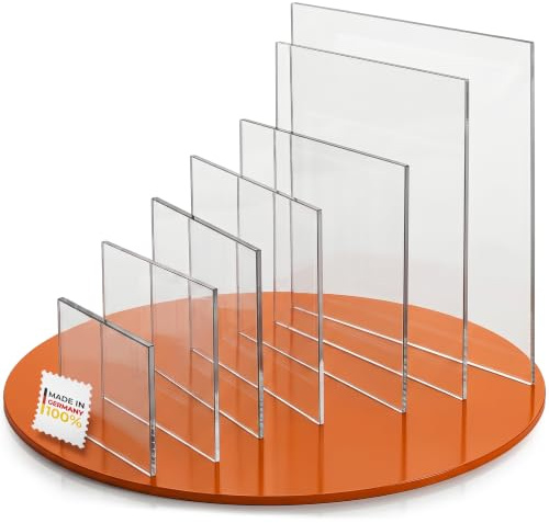 EH Design Acrylglas Platte (25 x 25 cm / 2 mm) – Zuschnitt nach Maß | Acrylglasplatten | UV-beständig & 7x bruchfester als Glas | für DIY, Möbel & Terrarien | transparent & hochglänzend