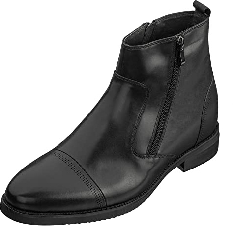 CALTO Herren-Aufzugschuhe, unsichtbar, höhenverstellbar, hochwertig, leicht, mit Reißverschluss, 8,1 cm größer
