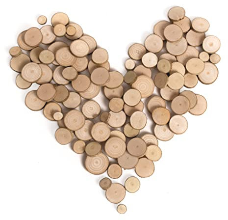 Naturholzscheiben zum Basteln rund 1-3cm Astscheiben Holzscheiben klein und mini handgesägt für DIY Projekte, Basteln, Weihnachten, Hochzeit, Tischdeko (100 Stk.)