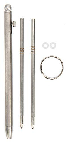 SUNGOOYUE Mini Ballpoint Pen, Pure Titanium Portable Keychain Pen -Sign Ballpoint Writing Instrument(Silver)