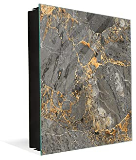 Concept Crystal Wandmontierter Schlüsselhalter und magnetische, trocken abwischbare Glastafel KN01: Murmeln 1 Serie