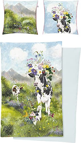 Irisette Mako-Satin Bettwäsche Magic K Bergwiese grün