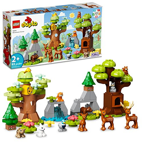LEGO DUPLO Wild Animals of Europe 10979 - Vorschul-Lernspielzeug für Kleinkinder ab 2 Jahren mit Hirsch, Bär, Fuchs Wald Tierfiguren