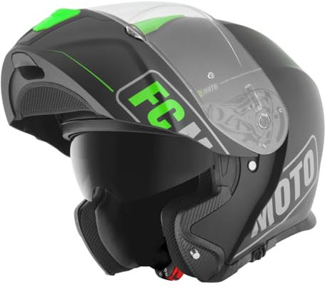 FC-Moto Novo Straight Klapphelm, schwarz/grün, M (57/58)
