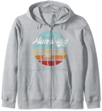 Hamburg I Beach Retro Palmen Plastik Strand City Kapuzenjacke