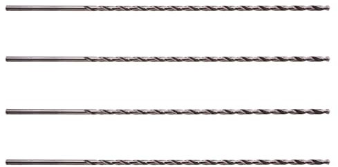 Saim HSS(High Speed Steel) Extra Long Twist Drill Bits,4Pcs Drill Bits 4mm Diameter 300mm Length for Hardened Metal Woodwork Plastic aluminum alloy