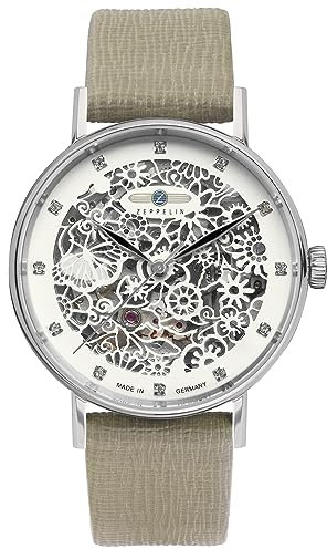 Zeppelin Damenur mit Lederband Serie Princess of The Sky Skelett Automatik 7461-4
