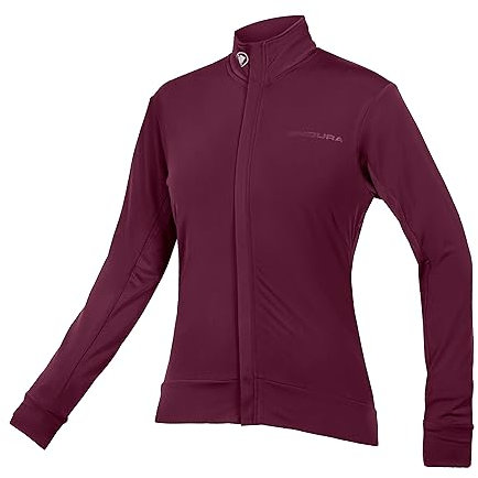 Endura Women's Xtract Roubaix Longsleeve Cycling Jersey | Water Repellent | Wicking | Reflective Trim Jersey, Aubergine, XL