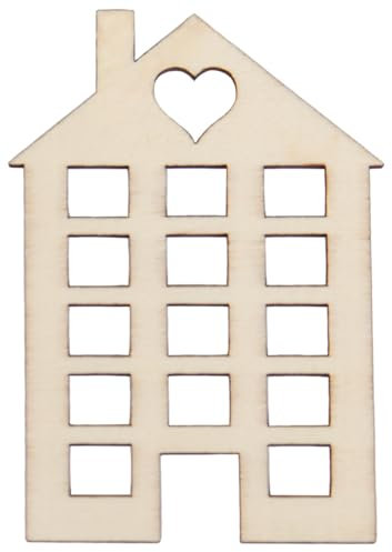 Decorazione casetta in legno misura a scelta Sagoma per Natale Presepe casa BOMBONIERE abbellimenti, 26,8 x 38 cm