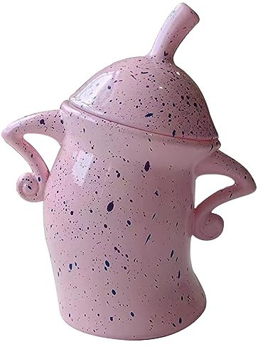 Teapot with Attitude, Canister with Attitude, PVC Durability Food Canisters with Lids,Cute Storage Canister, Food Storage Jar with Airtight Lid for Kitchen (Pink1)
