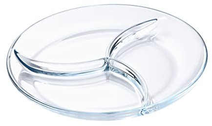 HOMSFOU Microwave Safe Divided Plate for Portion Control Compartment Food Serving Tray for Fruits Snacks and Meals Lightweight and Kitchen Dish