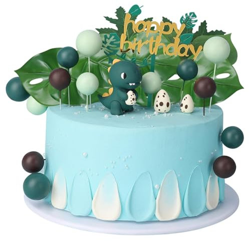 Xialvyu 27 Stück Kuchendeko Dinosaurier, 3D Dino Tortendeko, Dinosaurier Deko Torte für Kinder, Junge, Babyparty, dinosaurier-thema Party, Dinosaurier Geburtstag Tortendeko, Dschungel Tortendeko Junge