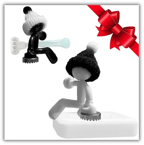 ✯ Nouveaute ✯ Duo Monochrome Original | Port Savon AIMANTE | Porte Rasoir | pour Lavabo Douche | Accroche Torchon Frigo Cuisine | Gadget Insolite IDEE Cadeau Unique Emoji 3D Magnet
