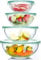 WhiteRhino Glass Mixing Bowl with Lids 4 Pack Large Salad Bowl Set Kitchen Nesting Bowls for Baking Cooking,Prep, BPA Free Plastic Lids,Food Grade Borosilicate Glass Bowl（950 * 1500 * 2400 * 3500ml）