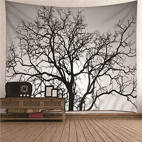 CEVAN Arazzo da Parete Libreria Decorazione Murale Design Albero della Vita Arazzi da Parete Grandi Dimensioni Tappeto da Parete Moderno Nero 350x250cm