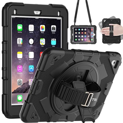 TECHGEAR El Estuche SUPE se Adapta a Apple iPad 9.7 6.a/5.a generación (2018/2017) y iPad Air 2 9.7 y iPad Pro 9.7 Estuche Resistente, Resistente y Divertido para niños y niñas con Soporte, estu