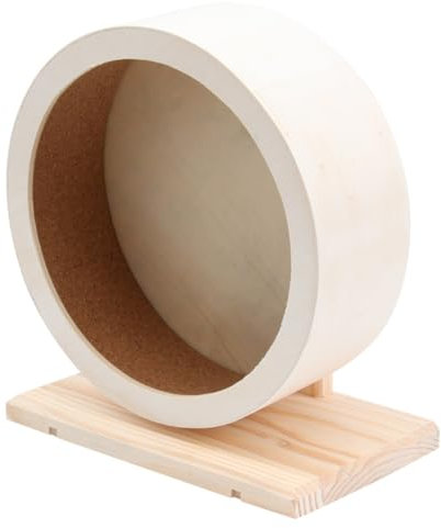 OATIPHO Hamster Laufrad Aus Holz Geräuschloses Laufrad Für Kleine Haustiere rutschfest Sicher Mittlere Größe Für Hamster Igel Und Rennmäuse