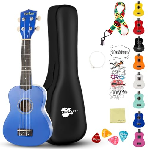 Sopran-Ukulele Anfängerset für Kinder Erwachsene Studenten mit kostenlosem Online-Unterricht 21 Zoll Ukelele Gig Bag Strap String Stickers Pick Poliertuch, Rainbow Series Ukalalee