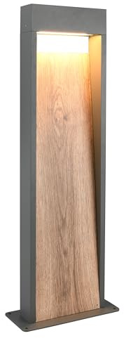 Trio Leuchten LED Außen Wandleuchte Salmon 546960135, Aluminium Druckguss Anthrazit/Holznachbildung, inkl. 11 Watt LED