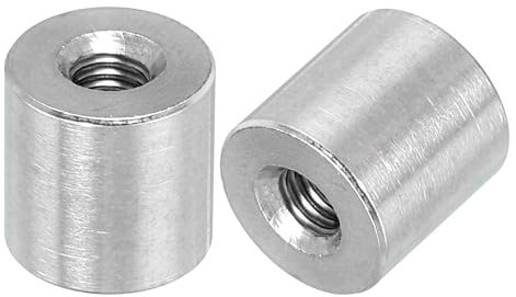 QUARKZMAN 10Stk M5 Runde Anschlussmuttern 304 Edelstahl Kupplungsmutter 12mm/0.5 Länge Hülse Stab Stehbolzen Mutter für Halterung M5x12x12mm