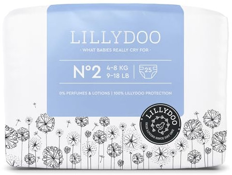 LILLYDOO hautfreundliche Windeln Größe 2 (4-8 kg), 25 Stück