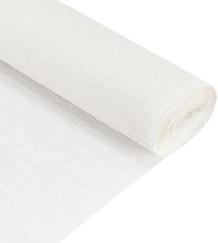 QUARKZMAN 2 Stück Krepppapier Weiß, 2.1m x 123m Floristen Krepp Papier Bunt für Handwerke, Party, Schulpapier, Kräuselpapier, Verpackung, Blumen DIY