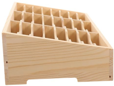 Yardenfun Multi-grid Wooden Phone Holder Storage Box Desktop Organizer Cell Phone Holder Classroom Office Mobile Management Box