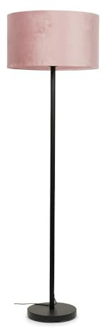 ValueLights | Modern Standard Floor Lamp in a Black Metal Finish with a Blush Pink Velvet Drum Shade | Floor Lamps, Home Décor & Improvement Essential