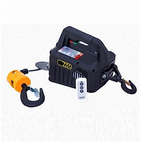 WQZStar Treuil électrique 500 kg, palan à câble métallique, palan électrique à Coque en Aluminium, Petit palan Domestique intérieur (3 en 1, 300 kg, 11,8 m) (télécommande 500 kg, 7,6 m)